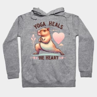 Yoga Heals the Heart Capybara Doing Yoga Hoodie